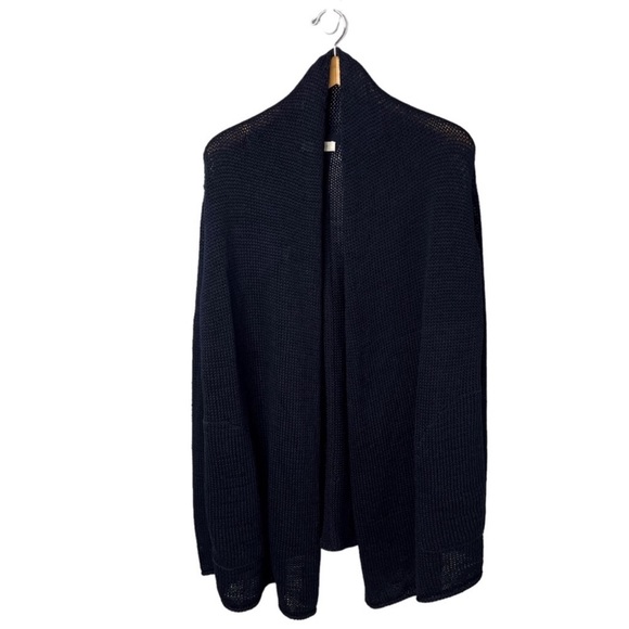 Inhabit Cotton Shawl Collar Open Front Cardigan
Navy Blue Size L Knit - Picture 2 of 5